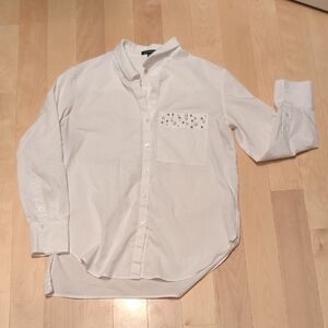 Dynamite Collared Shirt with Embellished Pocket